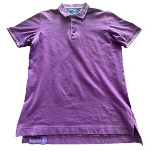 Robert Graham Classic Fit Men Small Polo Shirt Vintage Solid Purple Short Sleeve